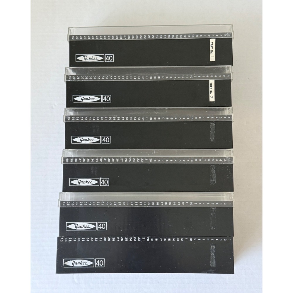 6 Yankee 40 Slide Trays 35mm Projector Storage Case With Lids & Index Sheet Lot